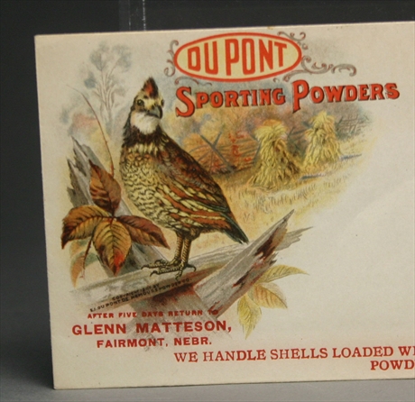 DuPont Sporting Powders envelope.