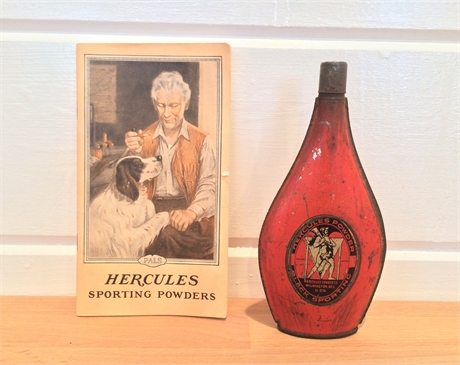Small Hercules ‘Black Sporting’ Powder tin and catalog.