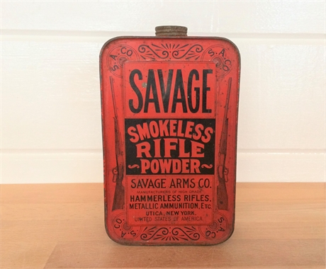Savage Arms Co. Smokeless Rifle Powder tin.