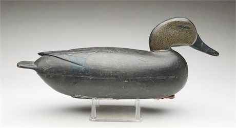 Hollow carved black duck, John English, Florence, New Jersey, circa 1890.