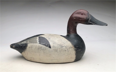 Hollow carved canvasback from Oshkosh, Wisconsin, 2nd quarter 20th century.