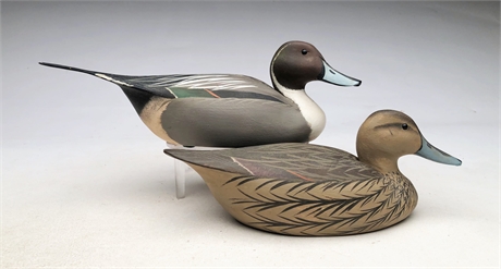 Pair of 1/4 size pintails, Dan Brown, Salisbury, Maryland, dated 1972.