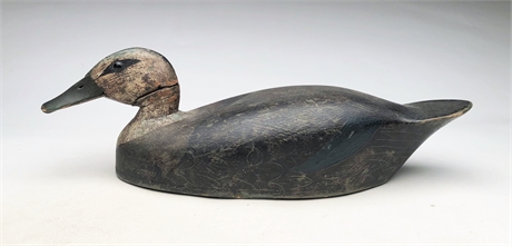 Hollow carved black duck, William Chrysler, Belleville, Ontario, circa 1920's.